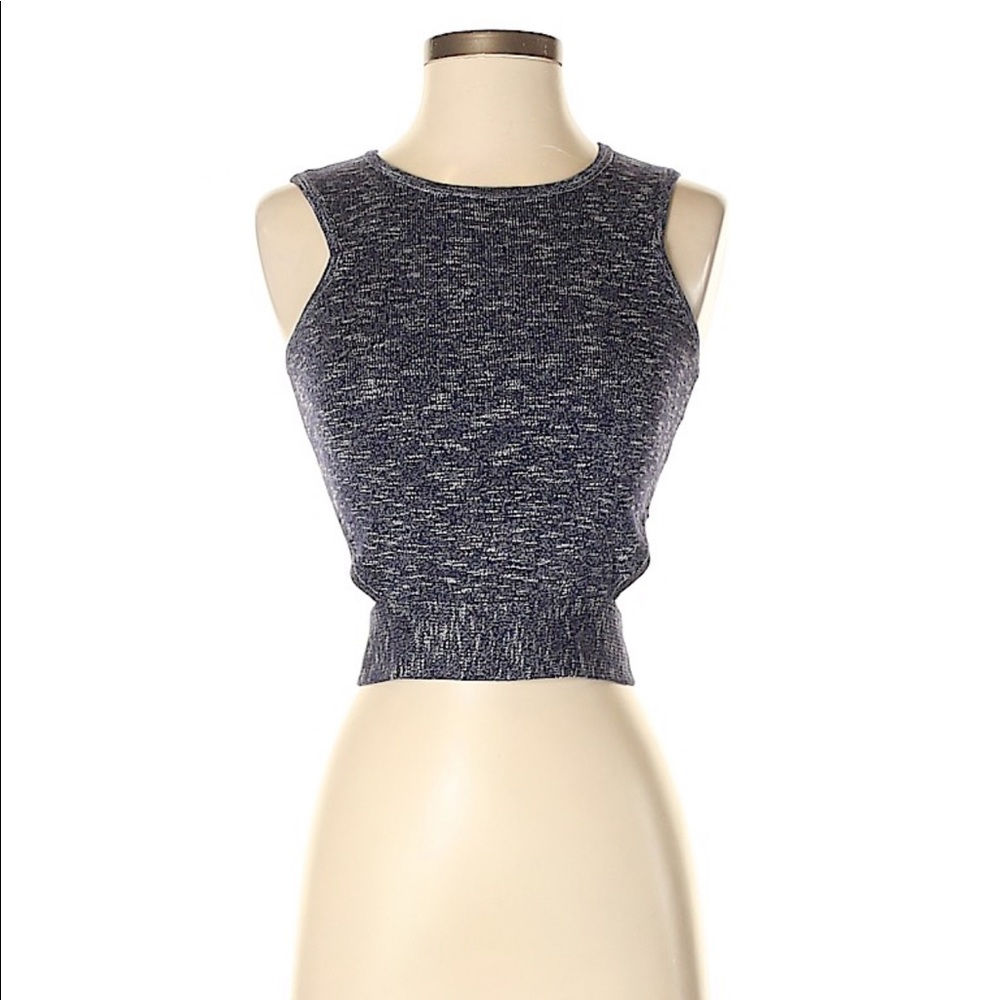 Lucy Paris Sleeveless Cutout Blue Top - Picture 1 of 8